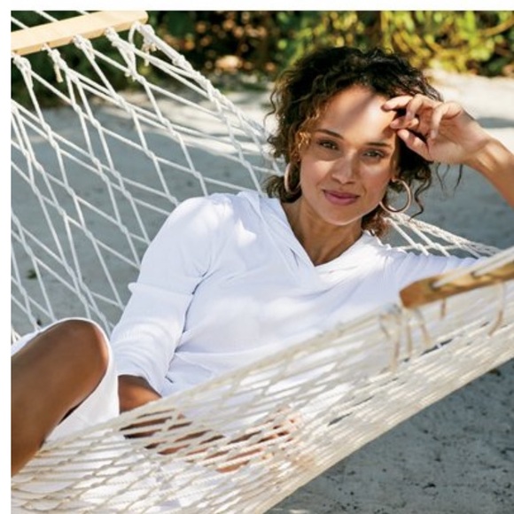 Soft Surroundings White Hoddie Pullover  Lagunitas Dress. Size PS - Picture 4 of 11